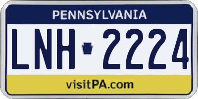 PA license plate LNH2224