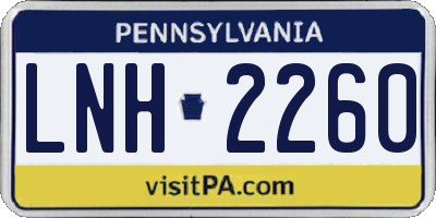PA license plate LNH2260