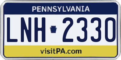 PA license plate LNH2330