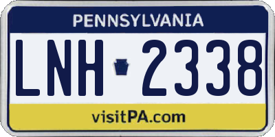 PA license plate LNH2338