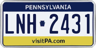 PA license plate LNH2431