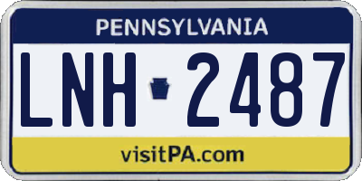 PA license plate LNH2487