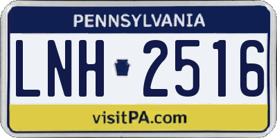 PA license plate LNH2516