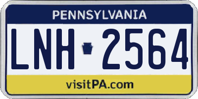 PA license plate LNH2564