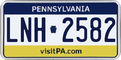 PA license plate LNH2582