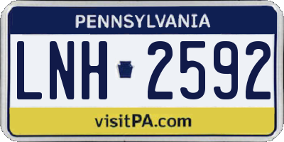 PA license plate LNH2592