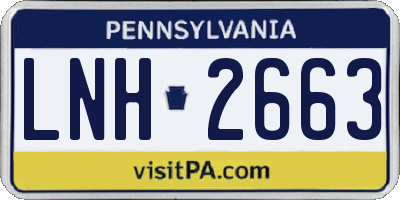 PA license plate LNH2663