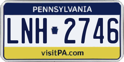 PA license plate LNH2746