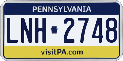 PA license plate LNH2748