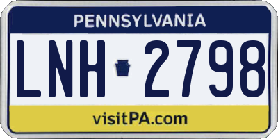 PA license plate LNH2798