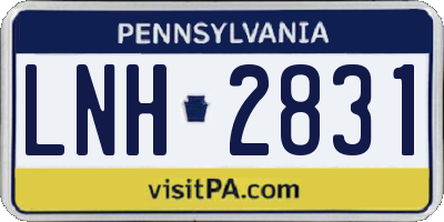 PA license plate LNH2831