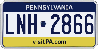 PA license plate LNH2866