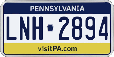 PA license plate LNH2894