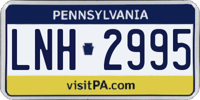 PA license plate LNH2995