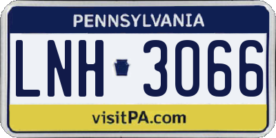 PA license plate LNH3066