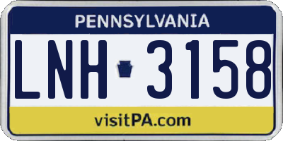 PA license plate LNH3158