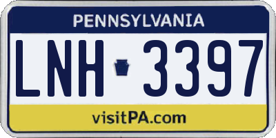 PA license plate LNH3397