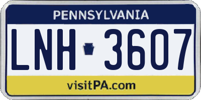 PA license plate LNH3607