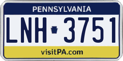 PA license plate LNH3751