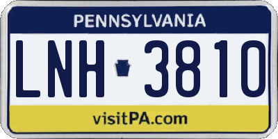 PA license plate LNH3810