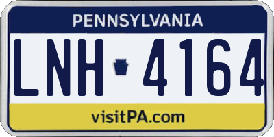 PA license plate LNH4164
