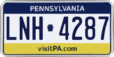 PA license plate LNH4287