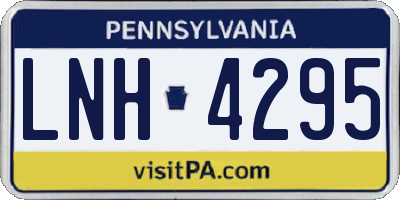 PA license plate LNH4295
