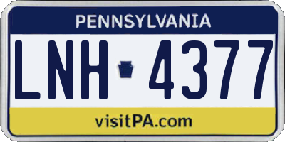 PA license plate LNH4377