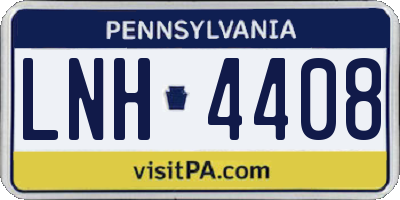 PA license plate LNH4408