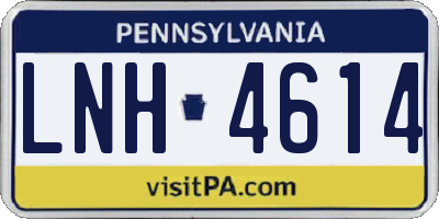 PA license plate LNH4614