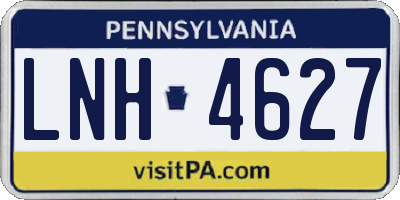 PA license plate LNH4627