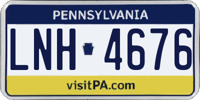 PA license plate LNH4676