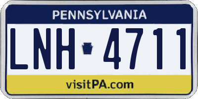 PA license plate LNH4711