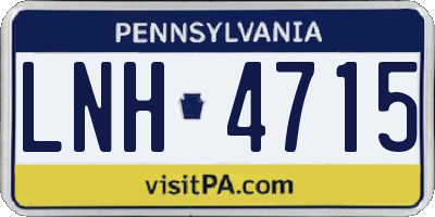 PA license plate LNH4715