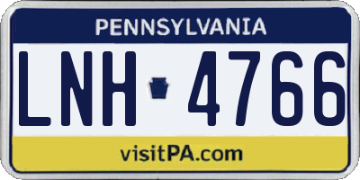 PA license plate LNH4766