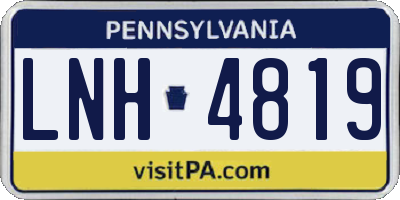 PA license plate LNH4819