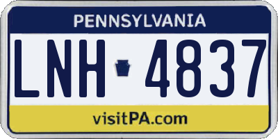 PA license plate LNH4837