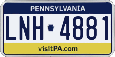 PA license plate LNH4881