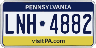 PA license plate LNH4882