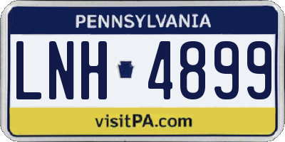 PA license plate LNH4899