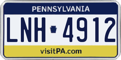 PA license plate LNH4912