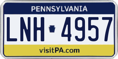 PA license plate LNH4957