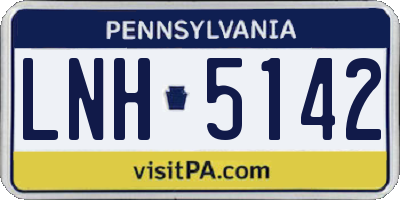 PA license plate LNH5142