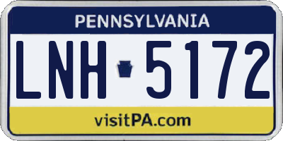 PA license plate LNH5172