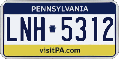 PA license plate LNH5312