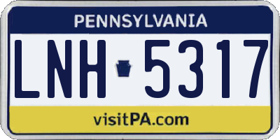 PA license plate LNH5317