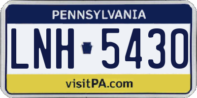 PA license plate LNH5430