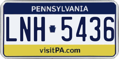 PA license plate LNH5436