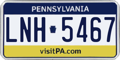 PA license plate LNH5467