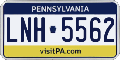 PA license plate LNH5562